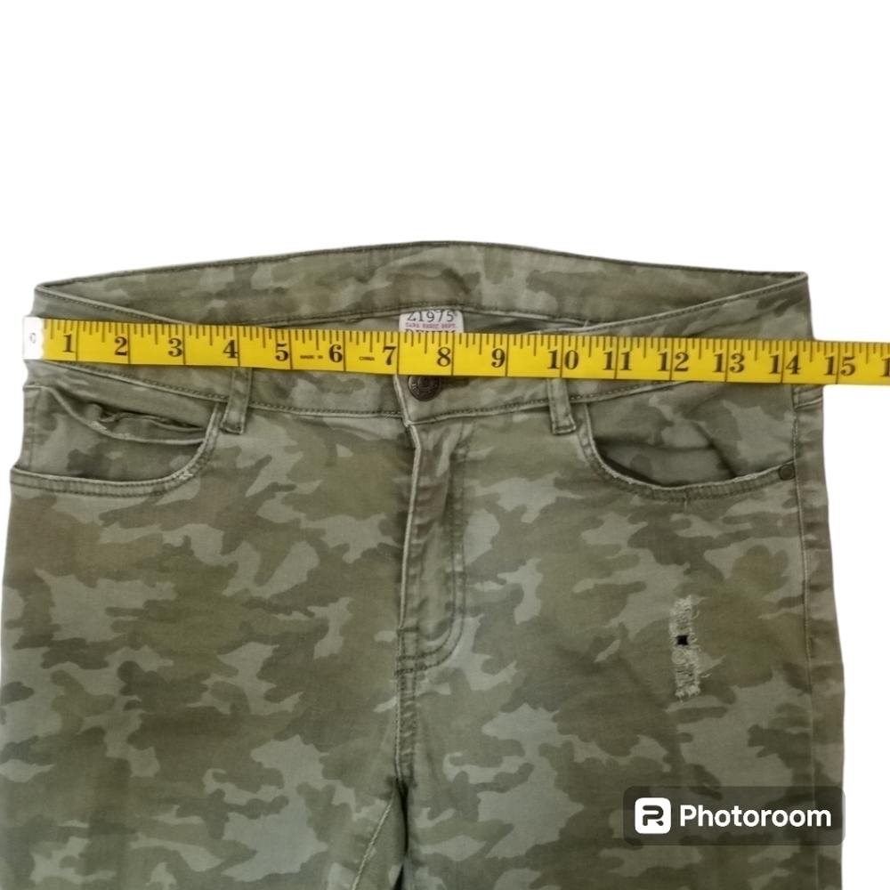 Zara Basic Denim Dept. Distressed Camo Skinny Jeans Size 8 - Picture 7 of 13